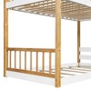 ORRD  Twin Over Twin Bunk Bed Wood Bed with Roof, Window, Ladder,Natural - 4 of 4