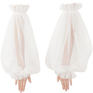 INSPIRE CHIC Women's Tulle Lantern Sleeve Fingerless Gloves 1 Pair - 1 of 4
