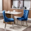 Vynxaria Blue Velvet Dining Chairs Set of 2 with Chrome Legs - 3 of 4