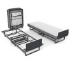 Kumasinova Metal Foldable Bed Frame with Foam Mattress of Pockets,Twin Size Platform Bed,No Box Spring Required,Movable with 4 Wheels,300lbs Max - 4 of 4