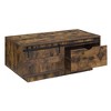 47.5" Rustic Coffee Table with Sliding Barn Door and Storage Drawer for Living Room - 4 of 4