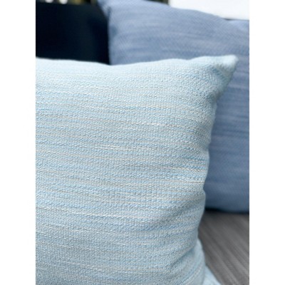 Bay View Blue Woven Acrylic Indoor Outdoor Pillow 16x16