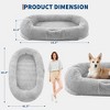 Human Dog Bed for Adult and Pets,  Napping  Dog Bed with Side Pocket,Washable Fluffy Faux Fur,No Assembly Required - 4 of 4