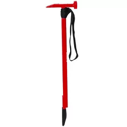 Eskimo 19 Inch Lightweight Steel Multiple Action Targeted Hammer Style Chipper Head Ice Chisel with Tether Strap for Ice Fishing, Red