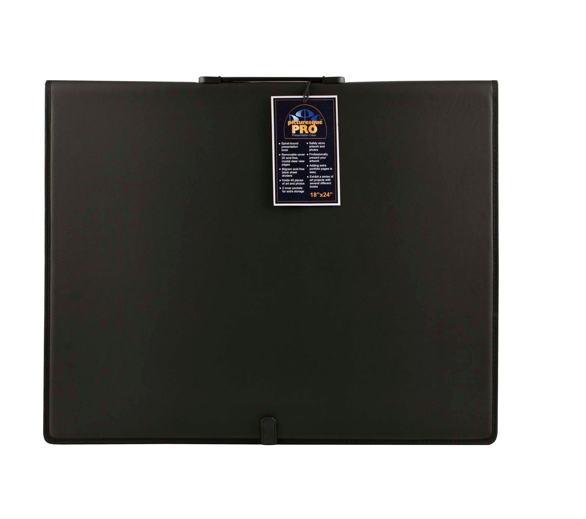Picturesque Pro Presentation Case- Professional Art Portfolio Folder for Artwork up to 18x24"- Vegan Leather Zippered Case, Archival Storage Solution