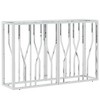 vidaXL Console Table 43.3 in.x11.8 in.x27.6 in. Stainless Steel and Glass - 2 of 4