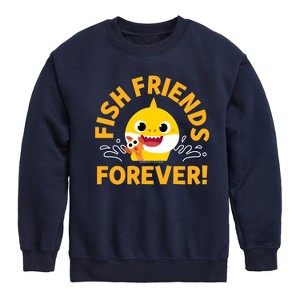 Boys' - Baby Shark - Fish Friends Forever Graphic Long Sleeve Fleece Sweatshirt - 1 of 4