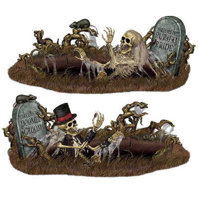 Beistle 33 1/2" x 5' 3" Doomed Groom and Buried Bride Props 4/Pack 00907
