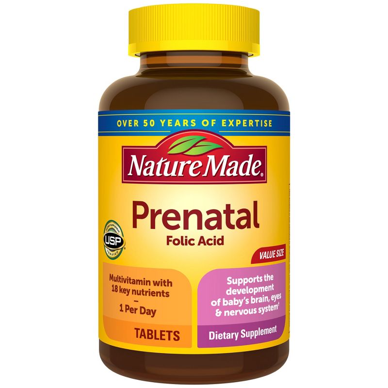 Nature Made Prenatal Multivitamin with Folic Acid Tablets, 1 of 12