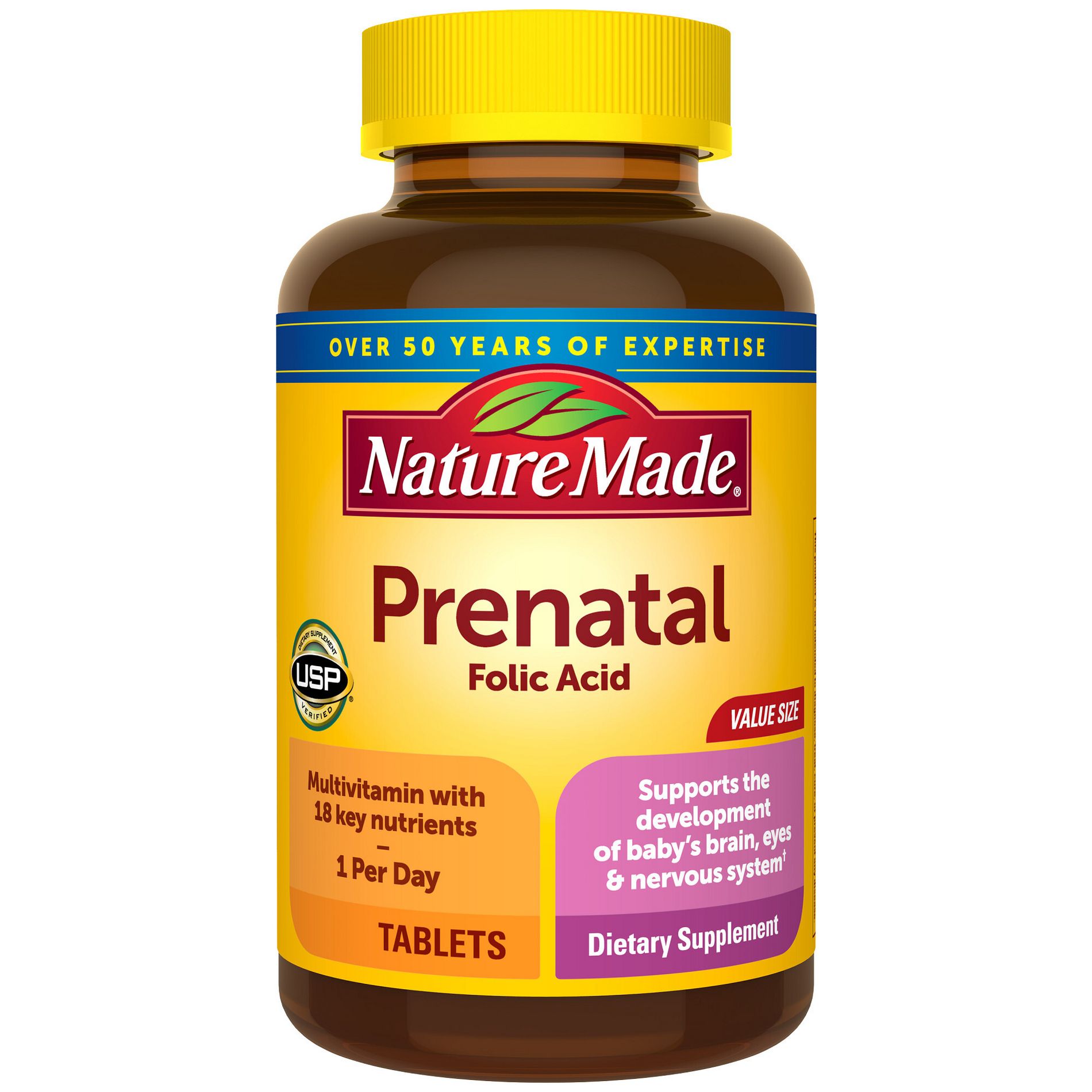 Nature Made Prenatal Multivitamin with Folic Acid Tablets