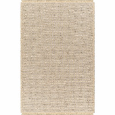 Gray and Tan Rectangular Jute Polypropylene Area Rug 3'11" x 5'7"