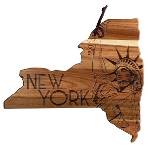 Rock & Branch Origins New York Cutting Board Brown: Acacia, Lightweight, Stamped Design, Hand Wash - 1 of 4