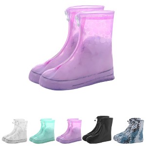 Unique Bargains Reusable Waterproof Shoe Covers Non-Slip for Men Women Easy to Clean Portable 1 Pair - 1 of 4