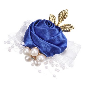 Unique Bargains Decorative Wedding Prom Party Artificial Rose Wrist Corsages 2.76" - 1 of 3