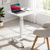 Mount-It! Standing Mobile Laptop Cart, Sit Stand Rolling Desk with Height Adjustable 31.1" x 20.5" Platform, Supports up to 17.6 Lbs., White - 2 of 4