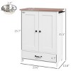 31" Dog Feeding Station with Raised Bowls,Hidden Storage Cabinet and Hooks,Adjustable Dog Food Stand for Medium Dogs–LAOTIES - 3 of 4
