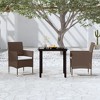 vidaXL Patio Dining Set Outdoor Dining Set Table and Chair Set for Garden - 31.5" Table Length Brown and Black 2 Piece - 2 of 4