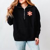 Simply Sage Market Checkered Mama Flowers Quarter Zip Fleece - 2 of 4
