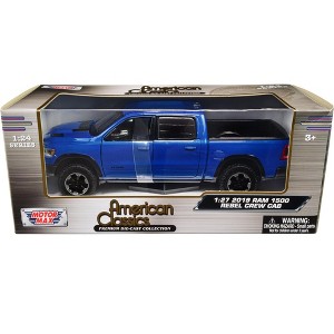 2019 RAM Rebel 1500 Crew Cab Pickup Truck Blue Metallic "American Classics" Series 1/24-1/27 Diecast Model Car by Motormax - 1 of 3