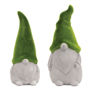 Melrose Mossy Terra Cotta Gnome (Set of 2) - 1 of 4