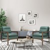 Costway Set of 2 Modern Accent Armchair Lounge Chair w/ Wood Legs & Steel Bracket Yellow\Blue\Green - 3 of 4