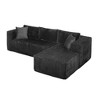 105" Corduroy Upholstery L-Shaped Cloud Modular Sectional Sofa with Left Chaise and Pillows, All-Foam Compression Design - 3 of 4