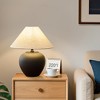 POWLIG 15.75" Modern Porcelain Table Lamp with Fabric Shade - Bedside Lamp for Bedroom & Living Room - 2 of 4