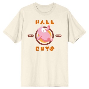 Fall Guys Ultimate Knockout Falling Pink Bean Men's Natural Ground T-shirt - 1 of 1
