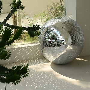 Yescom 24" Large Disco Ball Mirror Big Hanging Glass Decor for 70s 80s Party Events Wedding DJ Dance Club Stage Lighting Silver - 1 of 4