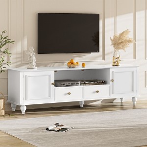 PAGED 2 Drawers TV Stand with Open Compartment for TVs Up to 80 Inch,Console Table with 2 Cabinets and 5 Solid Legs for Bedroom,Living Room - 1 of 4