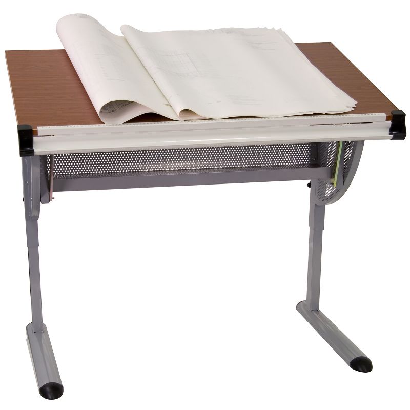 Emma and Oliver Adjustable Drawing and Drafting Table with Pewter Frame, 1 of 7