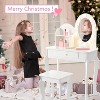 Kids Vanity Set with Touch Lighted Mirror, Pretend Play Girls Vanity Table and Chair Set with Mirror - 3 of 4