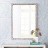 Noble Park Rectangular Vanity Wall Mirror Modern Rustic Silver Faux Bamboo Frame Beveled 31" Wide for Bathroom Bedroom Living Room - 2 of 4