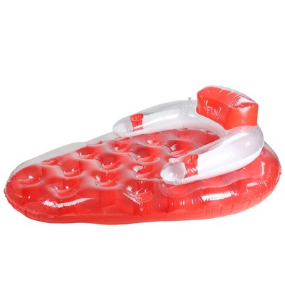 Pool Central 65" Inflatable 1-Person Strawberry Shaped Swimming Pool Water Lounge - Red/White