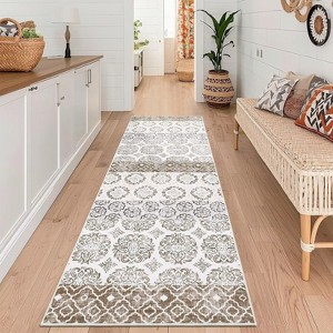 Washable Printed Rug Non Slip Low Pile Rug Soft Throw Floor Cover Foldable Indoor Carpet for Living Room Bedroom Playroom Nursery - 1 of 4