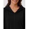 cheibear Women's Zip Up Sweatshirt Robe Hooded Long House Coat Bathrobe Fall Winter - 4 of 4