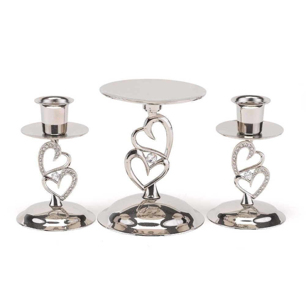 Photos - Figurine / Candlestick Sparkling Love Wedding Collection Candle Stand Set