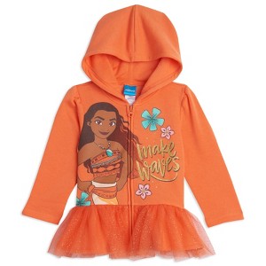 Disney Princess Moana Cindrella Ariel Belle Zip Up Hoodie Little Kid to Big Kid - 1 of 4