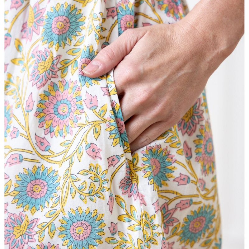 Hope & Henry Women's Organic Short Sleeve Split Neck Tiered Dress, 4 of 9
