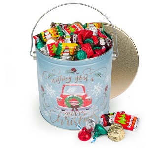 255 pcs Christmas Gift Tin with Hershey's Holiday Chocolate Candy Mix (3.7 lb) - 1 of 1
