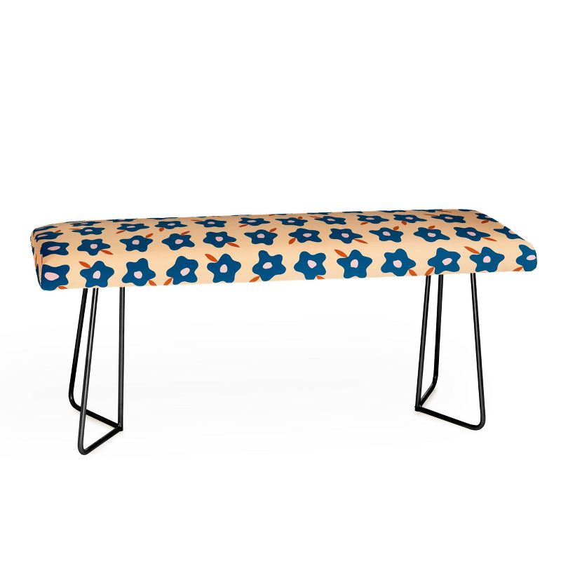 Maritza Lisa Wonky Blue Spring Flowers Bench Blue - Deny Designs, 1 of 6
