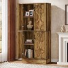 Hommoo 4-Tier Bookcase Cabinet with Adjustable Shelves Brown - 2 of 4
