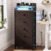 WOWLIVE 5 Drawer Dresser With 2-Tier Open Shelf, Dresser With Power Outlet & LED - 2 of 4
