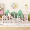NicBex Kids Montessori Bed with Door,Metal Floor Bed with Fence,Twin/Full/Queen Size Toddler bed for Bedroom Playroom,Black/White/Pink - 2 of 4