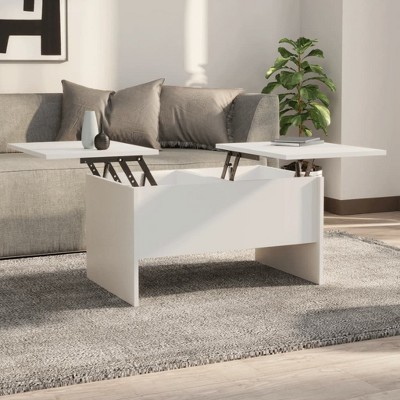 vidaXL Coffee Table White Engineered wood Medium Height-Adjustable