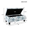 Syemin Ottomans and Benches Floral Storage Ottoman, Multi-Functional Footrest Seat, Upholstered Ottoman with Storage, Multicolored, 39"*19"*16.5" - 3 of 4