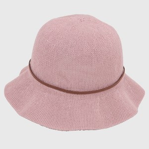 Anna-Kaci Women's Foldable Crocheted Bucket Hat with Bow Accent - 1 of 4