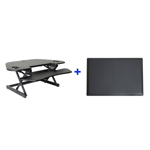 46 Corner Adjustable Desk Riser With Medium Energizing Mat Black