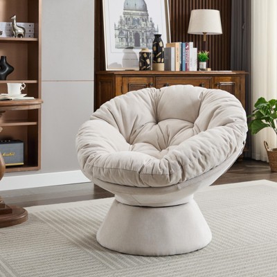 Maggift Patio Accent Chairs, Oversized Swivel Decorative Chair for Living Room, Bedroom, Beige, 37"*33.07"*31.5"