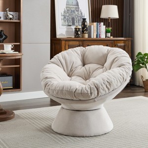 Maggift Patio Accent Chairs, Oversized Swivel Decorative Chair for Living Room, Bedroom, Beige, 37"*33.07"*31.5" - 1 of 4